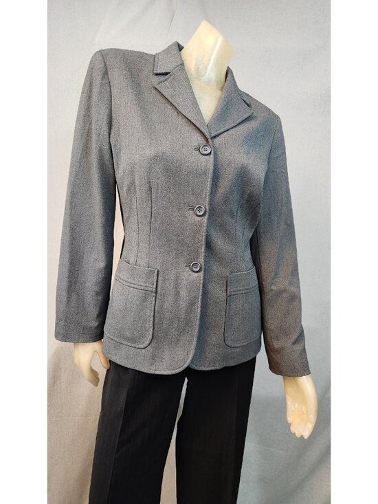 Express Jackets & Blazers - Express Grey Long Slv 3 Button Notch Blazer Jacket Top WOMENS Size 7 / 8 MEDIUM